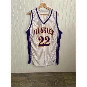 Huskies Jersey Unisex Large White, Gold, Purple, Practice Jersey #22